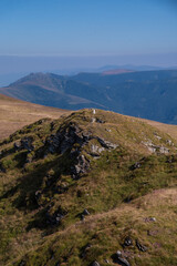 Impressive view from a Midzor mountain peak summit, the highest peak of Old mountain,2169 meters above sea level, and a view to surrounding peaks and highlands at summer
Old Mountain in Serbia, Europe