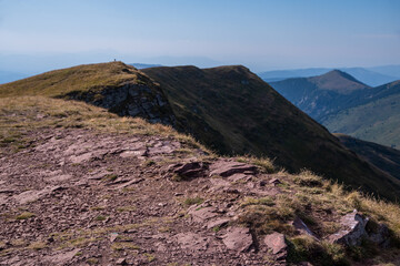 Impressive view from a Midzor mountain peak summit, the highest peak of Old mountain,2169 meters above sea level, and a view to surrounding peaks and highlands at summer
Old Mountain in Serbia, Europe