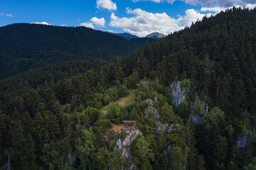 Pavliani mountainous village in the forest, Greece