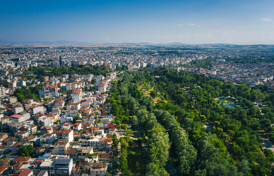 Aerial view of Larissa city, Greece