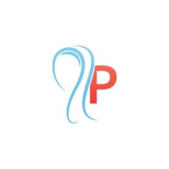 Letter P icon logo combined with hijab icon design