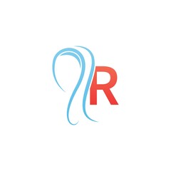 Letter R icon logo combined with hijab icon design