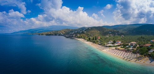 Paralia Amprovos aerial view of the beach cost, summer destination