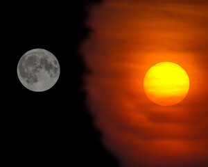Moon and sun, dark and light, cold and warm