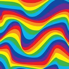 Abstract bright rainbow wavy background. 