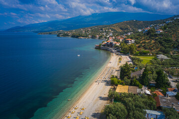 Paralia Amprovos aerial view of the beach cost, summer destination