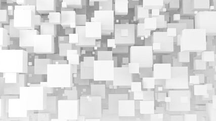 Abstract white 3d cubes	