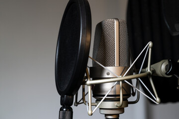 professional studio recording microphone - selective focus.