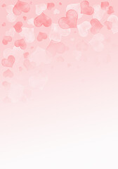 Abstract pink background with blurred hearts. Illustration with hearts for Valentine\'s day