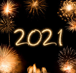 2021 New Year fireworks background