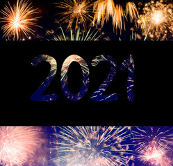 2021 New Year fireworks background