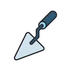 Trowel icon in flat design style.