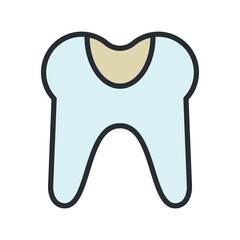 Tooth after treatment icon in flat design style.