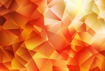Light Red, Yellow vector low poly background.