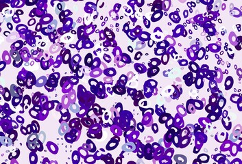 Light Purple vector background with bubbles.
