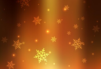Dark Orange vector background in Xmas style.