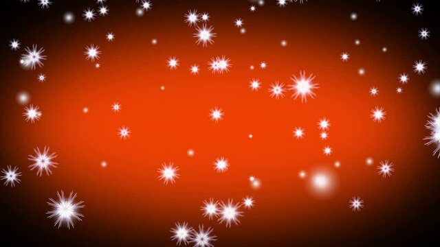 Snowflakes Animation Loop Background Orange