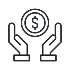 Money savings icon in line design style. Investment sign.