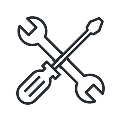 Repair/Maintenance service icon. Line vector illustration.