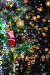 Obraz na płótnie Canvas Christmas tree and details on it.