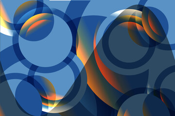 Colorful of curve or waves on blue background, abstract backdrop for technology banner.