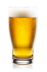 Glass of beer isolated on white background