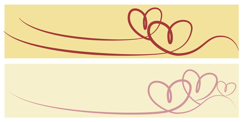 Valentine's day concept heart illustration. double Heart symbol. Vector illustration.ハートイラスト、バレンタインハートイラスト、ハートナバーデザイン