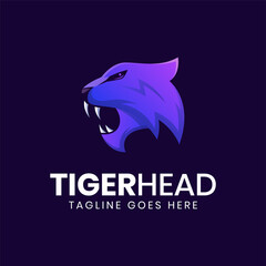 Tiger Head colorful logo template