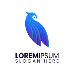 Modern blue owl logo template