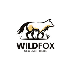 Modern vintage fox logo template