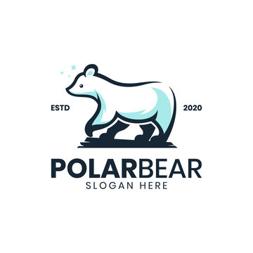 Modern vintage polar bear logo template