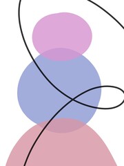 Minimalist hand painted illustrations for wall decorations, wallpapers, backgrounds, brochures, covers, postcards. 3