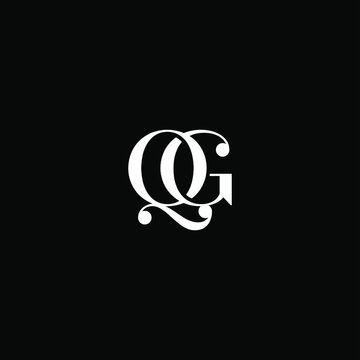 Q G letter logo creative design on black color background. qg monogram