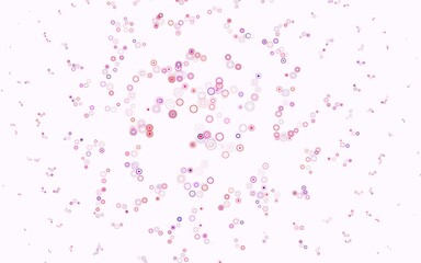 Light Pink, Red vector texture with disks.