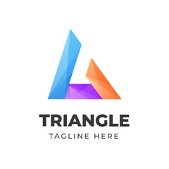 Colorful triangle letter a logo, modern initial letter logo design