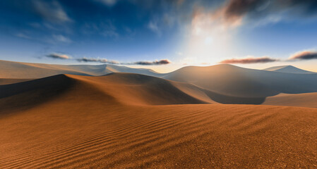 Fototapeta na wymiar Sahara Desert landscape with clear sky