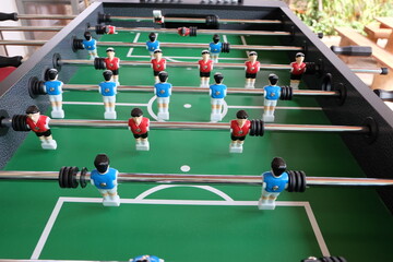 Fototapeta premium Mini Football Table Game for play, relax on vacation.