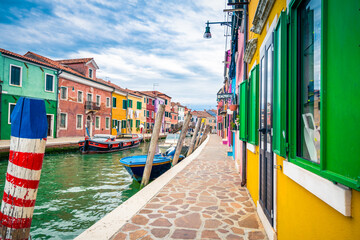 Fototapeta na wymiar Colourful Murano island near Venice, Italy