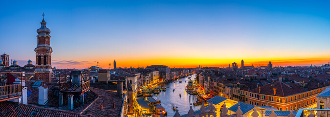 Sunset rooftop panorama of Grand Canal in Venice. Italy  © Pawel Pajor