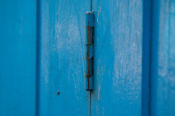 old blue wooden door