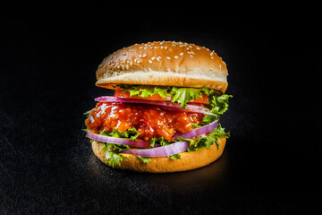 チキンバーガー　Fried chicken burger