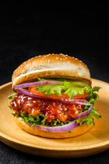 チキンバーガー　Fried chicken burger
