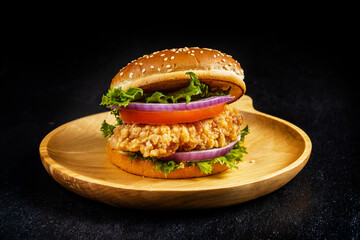 チキンバーガー　Fried chicken burger