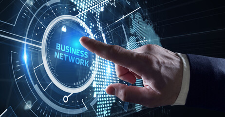 Business, Technology, Internet and network concept. Online Business Network.
