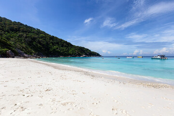 Fototapeta premium Beautiful nature of the islands in the Andaman Sea during the absence of tourists due to the Coronavirus disease (COVID-19) at Similan Islands, Mu Ko Similan National Park, Phang-nga, Thailand