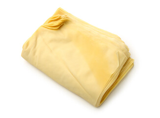 Bean curd skin on white background. 