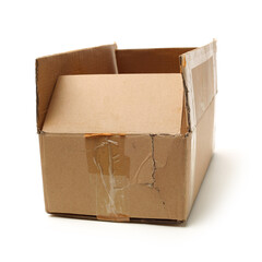 old paper box on white background 