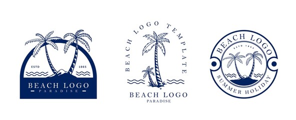 beach logo retro