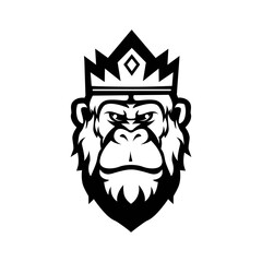 King kong mascot logo silhouette version. Gorilla logo in sport style, mascot logo illustration design vector