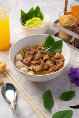 Stewed Beef and Meatballs Soup with Vegetable